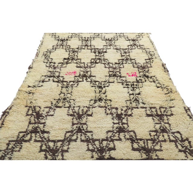 Berber Tribes of Morocco Vintage Berber Moroccan Rug - 03'11 X 07'04 For Sale - Image 4 of 9