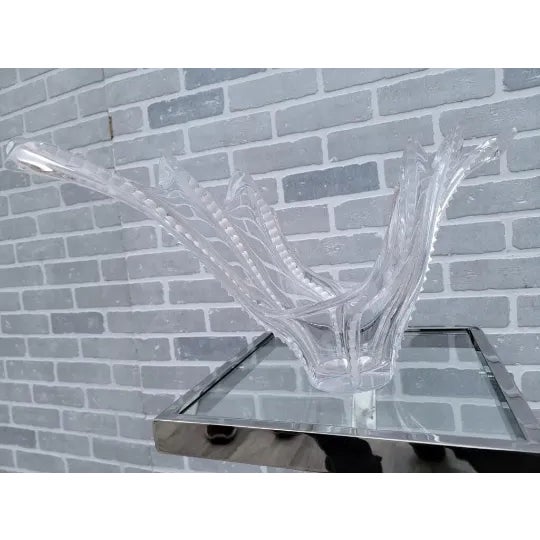 Vintage Mid Century French Cofrac Art Verrier Large Free Form Crystal Centerpiece Exquisite style, form and quality. Mid-...