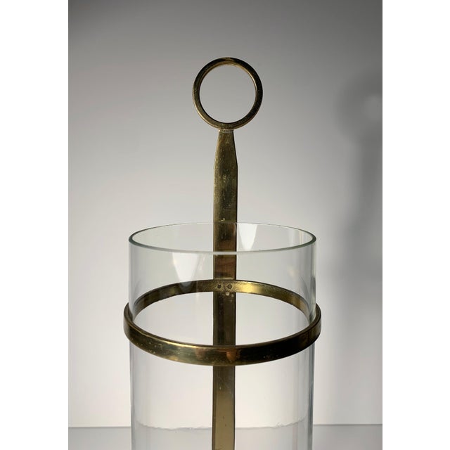 Tommi Parzinger Tommi Parzinger Candle Stick Holder with Original Hurricane Glass For Sale - Image 4 of 8