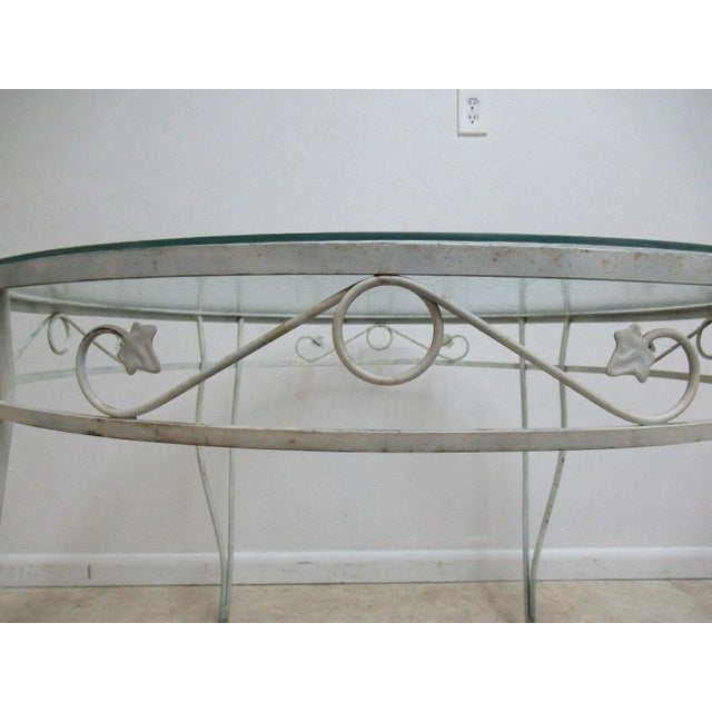 1970s Vintage Round Iron Outdoor Dinette Table For Sale - Image 5 of 11