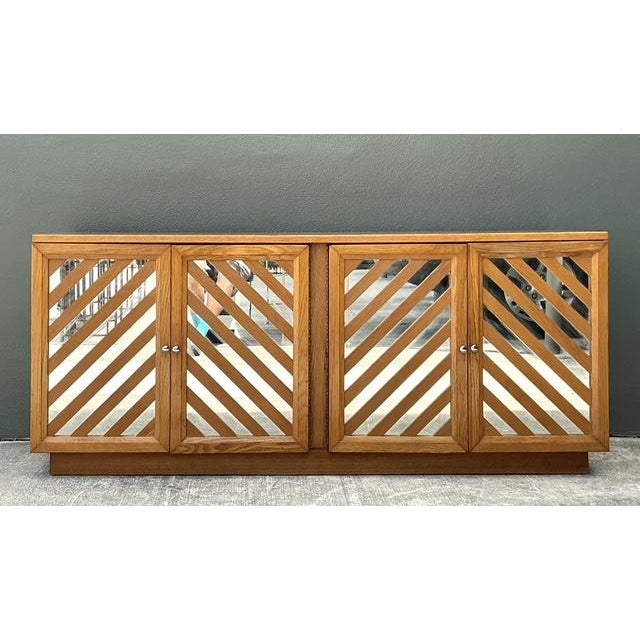 Bassett Vintage Bassett Chevron Mirrored Dresser For Sale - Image 4 of 12