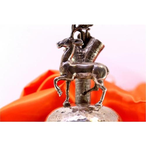 Silver Toothpick Holder with Hammered Concave Base For Sale - Image 6 of 10