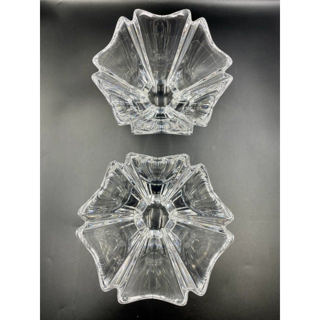 Modern Orrefors Sweden Pair of "Orion" Bowls Designed by Lars Hellsten, 1987 For Sale - Image 3 of 13