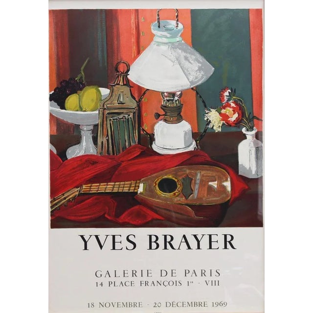 Vintage French Exhibition Poster by Yves Brayer for Galerie de Paris, 1969 For Sale - Image 12 of 12