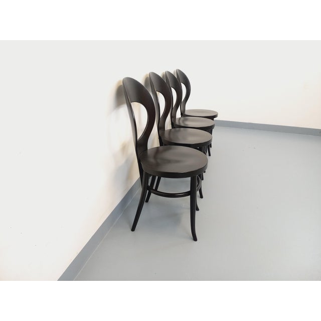 1960s Vintage Mouette Chairs in Black Wood from Baumann, 1960s, Set of 4 For Sale - Image 5 of 18