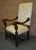 Carved Walnut Armchair French Style High Back Vintage Upholstered Floral Chair For Sale - Image 9 of 13