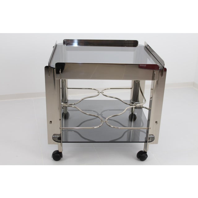 Chrome and Glass Serving Trolley, 1970s For Sale - Image 15 of 15