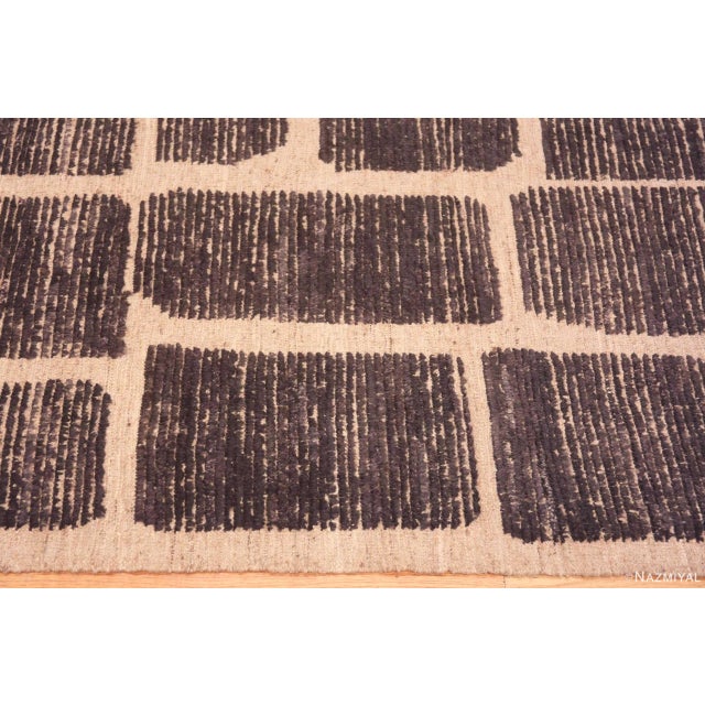 Nazmiyal Collection Tribal Primitive Geometric Block Design Modern Runner Rug For Sale In New York - Image 6 of 8