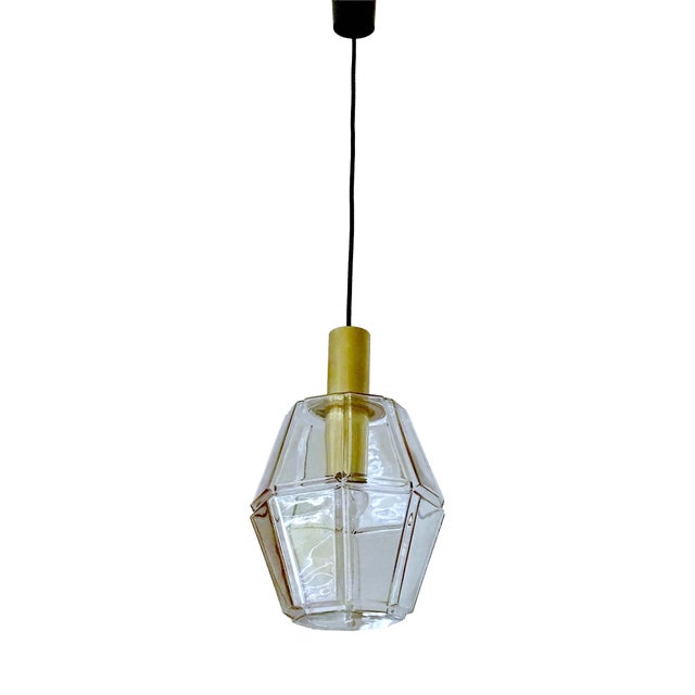 Vintage Pendant Light in Glass from Limburg For Sale