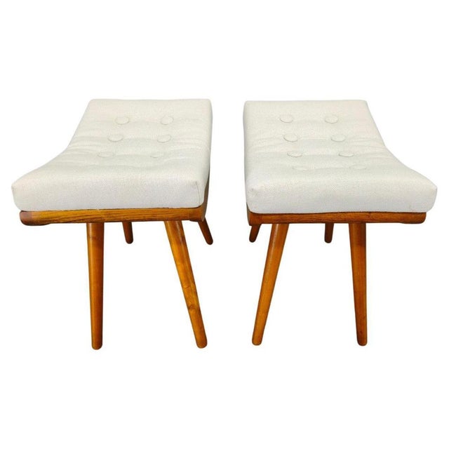Mid-Century Maple Wood Stools, Former Czechoslovakia, 1960s, Set of 2 For Sale - Image 16 of 16