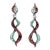 18k Gold Green & Pink Rhodium Diamond Dangle Earrings - 2 Pieces For Sale