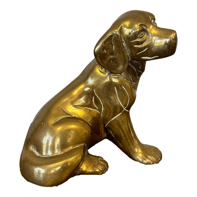 Vintage English Brass Dog For Sale