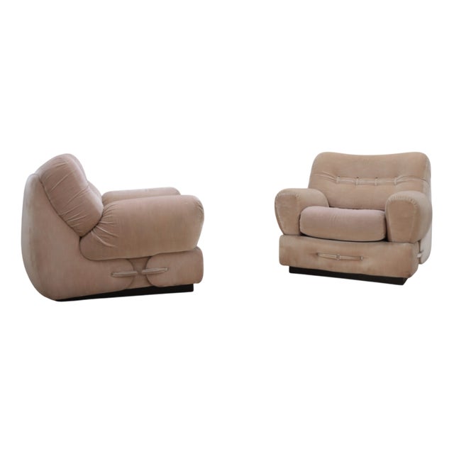 Set of Vintage Velvet Chairs by Guido Faleschini, 1970s For Sale