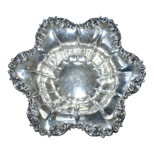 Antique Art Nouveau Brainard Silver Co. Sterling Ornate Bow 11.5" X 3.5" For Sale
