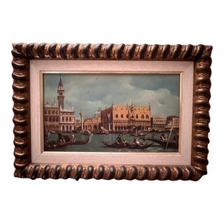 Early 20th Century Venus Waterfront Oil on Canvas For Sale