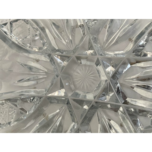 Glass Antique American Brilliant Period Cut Glass Crystal Daisy & Harvard Fruit Bowl For Sale - Image 7 of 12