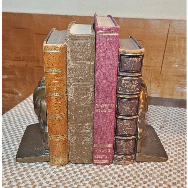 Mid 20th Century Pair of Vintage Mid-Century Bronze Equestrian Horse Bookends For Sale - Image 5 of 14