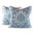 Designer Thibaut Cream & Periwinkle Blue Bridgewater Damask 18" Pillow Covers- Pair For Sale