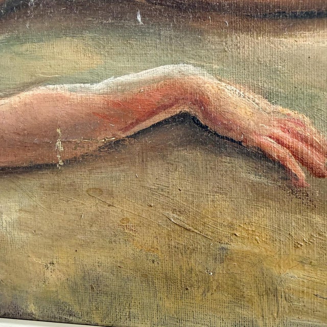 Unknown, Reclining Female Nude, 1890s, Oil on Canvas For Sale - Image 12 of 13