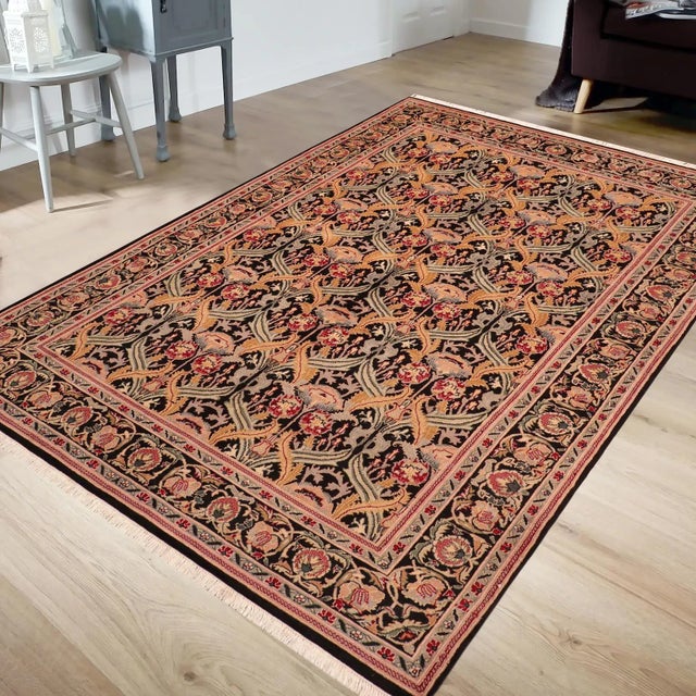 Designed with mesmerizing intricacy and gorgeous color palette, this hand-knotted masterpiece demonstrates the beauty and...