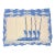 Vintage Cornflower Blue Embroidered French Linen Placemat and Dinner Napkin Set- 8 Pieces For Sale
