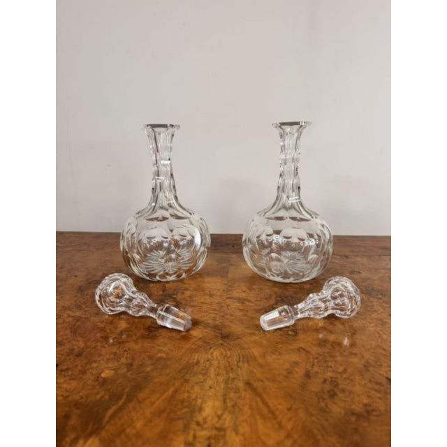 Antique Edwardian Cut Glass Decanters, 1900, Set of 4 For Sale - Image 4 of 6