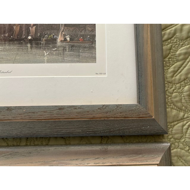 Pair Vintage Prints Istanbul Architecture Framed For Sale - Image 4 of 7