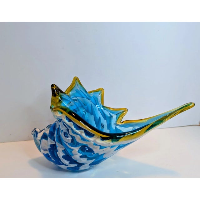 Bring coastal elegance to your décor with this **vintage Murano-style conch sea shell art glass sculpture**. Expertly...