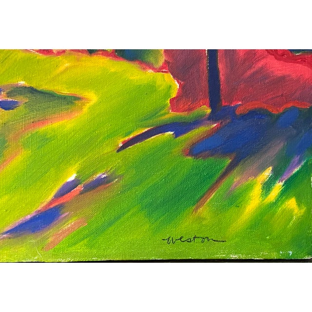 1960s Cool Pop Art Hot Colors! Sweeping Panorama Signed by Weston For Sale - Image 4 of 8