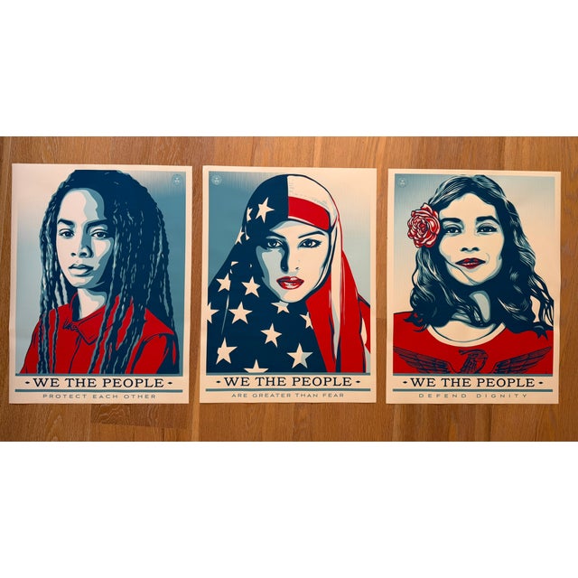 We the People Defend Dignity, Protect Each Other, Are Greater Than Fear Posters from Shepard Fairey, 2017, Set of 3 For Sale - Image 12 of 13
