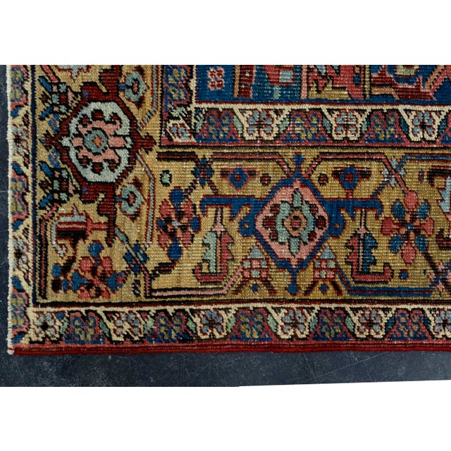 Antique Heriz Rug 7'3" x 10'3" #17098 For Sale - Image 4 of 8