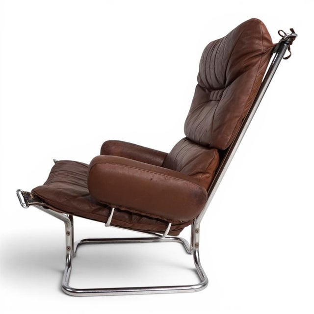 Wing Leather Armchair by Harald Relling for Westnofa, 1970 For Sale - Image 17 of 18