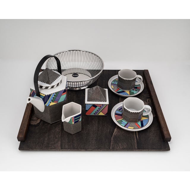 Tea Set with Wooden Tray by Rosenthal & Alessi, 1990, Set of 11 For Sale - Image 15 of 15