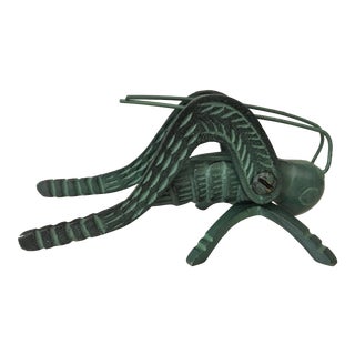 Verdigris, Solid Brass Cricket Figurine, Made in India For Sale