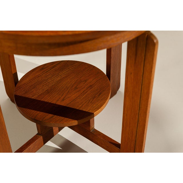 Brown Amsterdam School Side Table in Oak, 1920s For Sale - Image 8 of 11