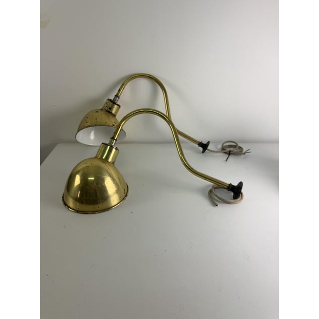 Large Industrial Wall Lamps with Adjustable Parabola Arm in Brass, 1950s, Set of 2 For Sale - Image 15 of 18