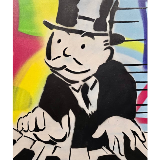 Alec Monopoly "Mr. Monopoly Playing the Piano" 2010 Painting on Canvas For Sale In Los Angeles - Image 6 of 11