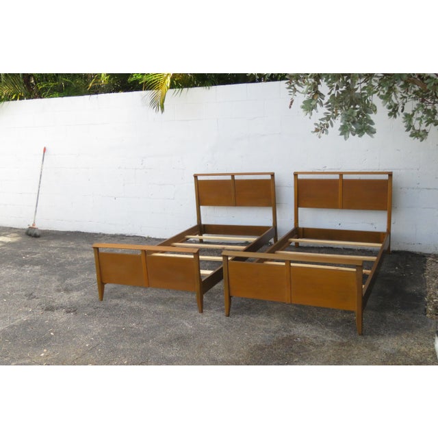 Drexel Mid Century Modern Twin Size Beds a Pair Chairish