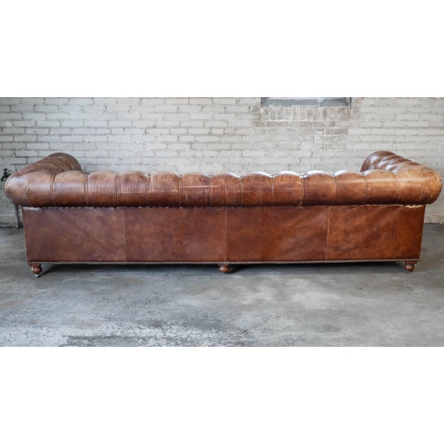Restoration Hardware Distressed Leather Kensington 10ft Luxe Sofa For Sale - Image 15 of 17