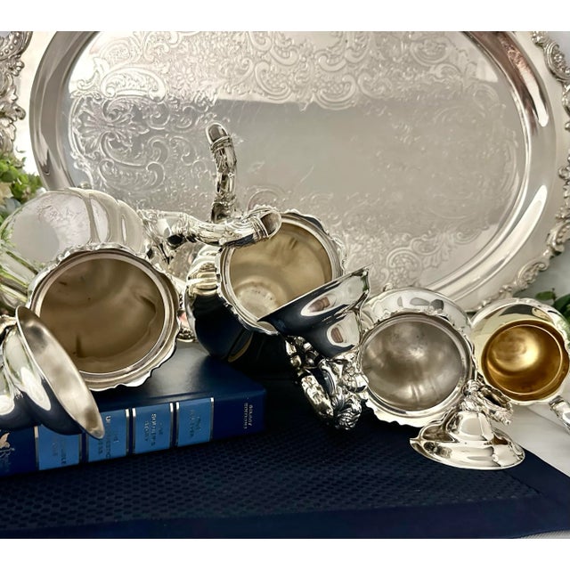 Mid 20th Century Wallace Silver Baroque Silver Plate Tea and