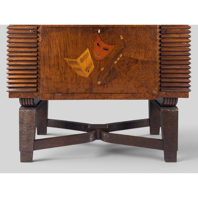 1940s Italian Art Deco Bar Cabinet with Inlaid Doors by Colli, 1940s For Sale - Image 5 of 18