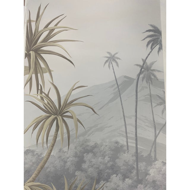 Paper 36" * H96" * 3ps,Hand-Painted Retro Tropical Landscape Mural Wallpaper, Made-to-Measure Custom Sizing For Sale - Image 7 of 7