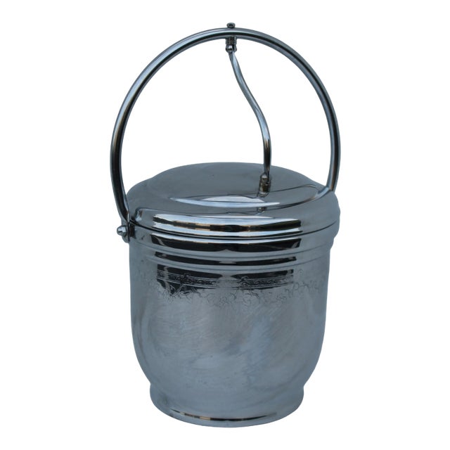 1970s Mid-Century Modern United Sold Brass Co. u.s.a. Chrome Ice Bucket For Sale