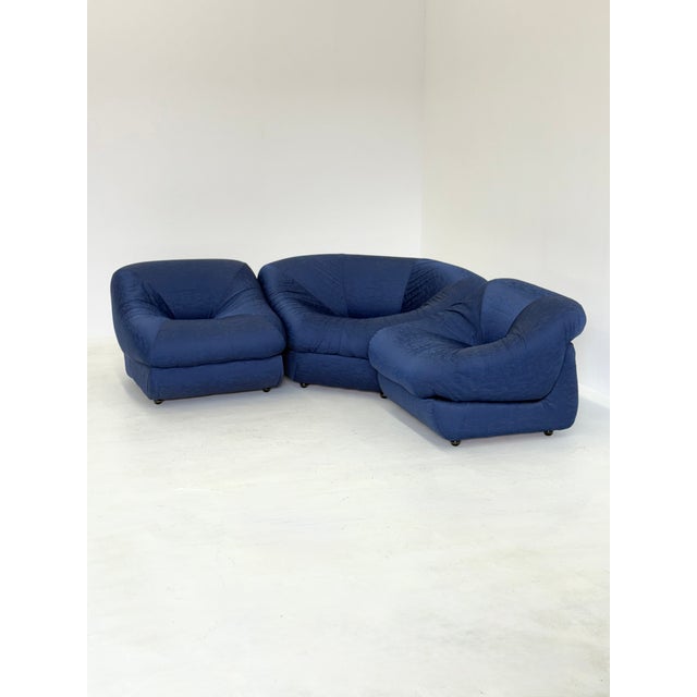 Space Age Blauwe Armchairs by Airborne, 1970s For Sale - Image 4 of 13