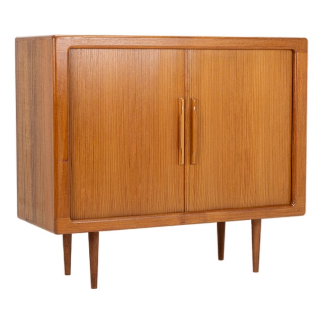 Danish Teak Sideboard with Tambour Doors, 1960s For Sale