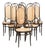 Vintage Long John High Back Bentwood Chairs with Webbing Seats from Thonet, Set of 6 For Sale