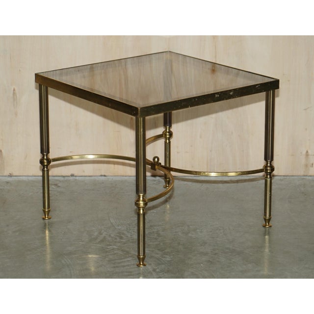 Mid-Century Glass & Brass Side or End Tables from Maison Jansen Paris, 1950s, Set of 2 For Sale - Image 17 of 18