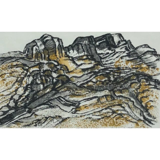 Black J. Schranz, Montagne, 1975, Watercolor & Gouache on Paper For Sale - Image 8 of 8