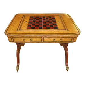 Drexel Heritage Regency Style Leather and Mahogany Game Table