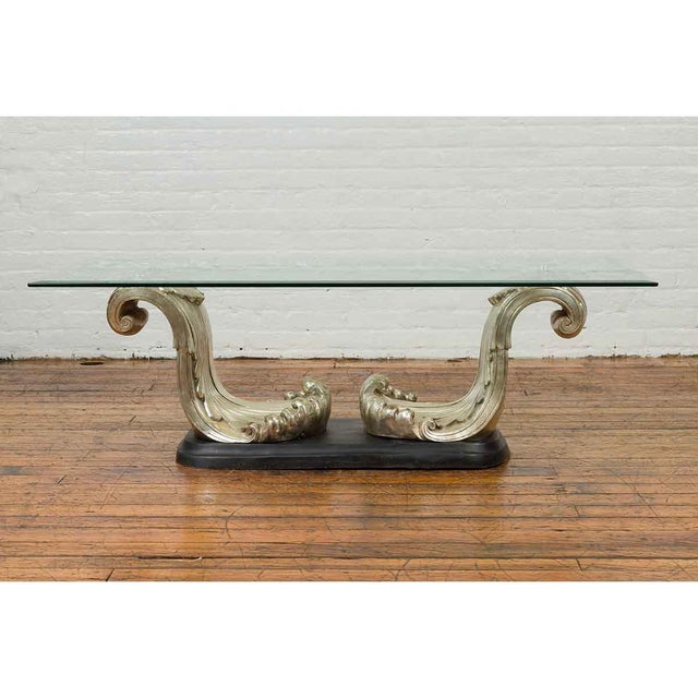 Silver Waves Contemporary Bronze Coffee Table Base For Sale - Image 4 of 11